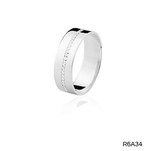 ALIANÇA R6A34 COM PEDRA PRATA