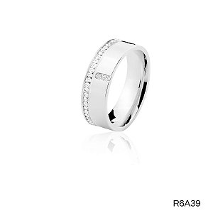 ALIANÇA R6A39 COM PEDRA PRATA