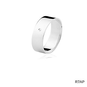ALIANÇA R7A COM PEDRA PRATA