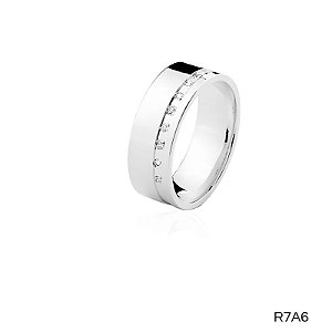 ALIANÇA R7A6 COM PEDRA  PRATA