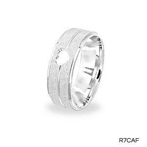 ALIANÇA R7CAF PRATA COM  CORAÇÃO