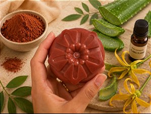 Sabonete Flor de Argila Vermelha com Aloe Vera