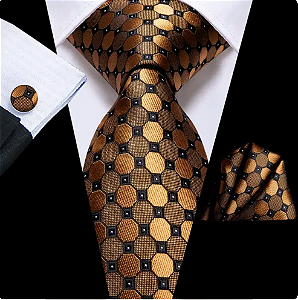 Kit Gravata Masculina em Seda Elegância com 3 itens para Festa Formatura Casamento Aniversário Igreja 3398