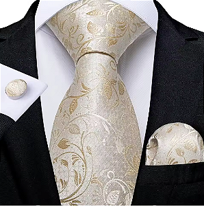 Kit Gravata Masculina em Seda Elegância com 3 itens para Festa Formatura Casamento Aniversário Igreja 1167
