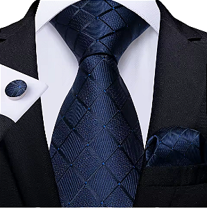 Kit Gravata Masculina em Seda Elegância com 3 itens para Festa Formatura Casamento Aniversário Igreja 1656