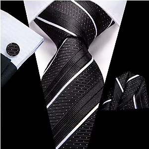 Kit Gravata Masculina em Seda Elegância com 3 itens para Festa Formatura Casamento Aniversário Igreja 3415