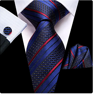 Kit Gravata Masculina em Seda Elegância com 3 itens para Festa Formatura Casamento Aniversário Igreja 3416