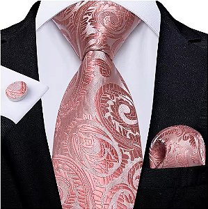 Kit Gravata Masculina em Seda Elegância com 3 itens para Festa Formatura Casamento Aniversário Igreja 7494