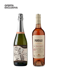 Kit Espumante Hera Brut + Portillo Rosé Malbec