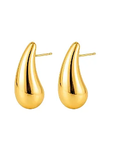 Brinco Folheado a Ouro 18k Gota Lisa