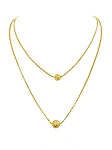 Colar Duplo Folheado a Ouro 18K Design Esferas