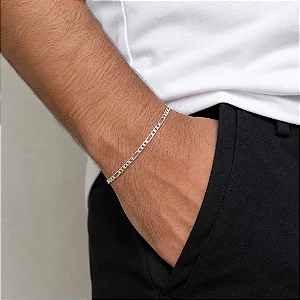 Pulseira Masculina Elos Folheada Prata 925