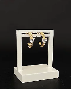 Brinco Argola Coração Banhado a ouro com Zircônia