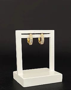 Brinco Argola Banhado a ouro com Zircônias