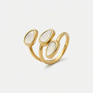 ANEL FLOWER BANHADO A OURO