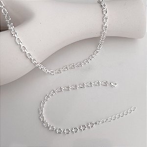 Conjunto Elos Banhada Prata