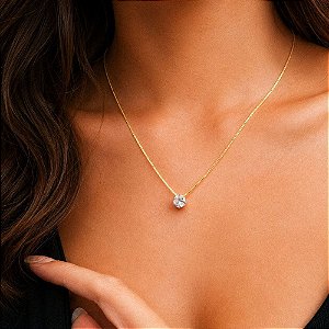 Colar Ponto de Luz Banhada Ouro