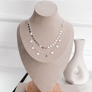 Colar Duplo Sense Banhada Prata