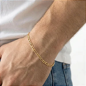 Pulseira Masculina 3x1 2,5mm Banhada a Ouro 18k