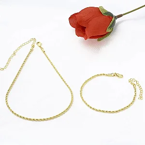 Colar Choker Cordão Baiano 2mm Banhado a Ouro 18K