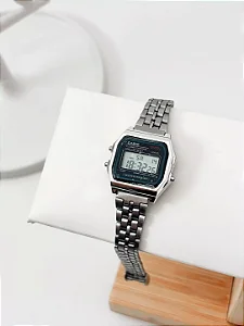 Relógio Retrô Mini Insp. Casio - Prata com preto