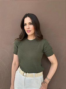 Blusa Tricô Angelina Verde Militar