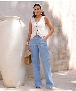 Wide Leg Crochê Gabriela - Bebela