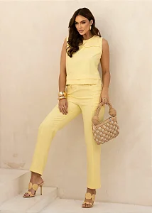 Conjunto Camila Amarelo Manteiga