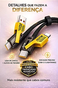 Cabo De Dados 4 Em 1 65W (Usb/Usb-C - Tipo C/Lightning) Peining Pei-J80