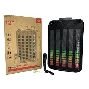 Caixa De Som Kts 1758 12 Polegadas / Microfone / Controle / Led Rgb