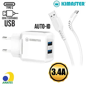 Carregador Tipo C Kimaster 3.4A Kt609x