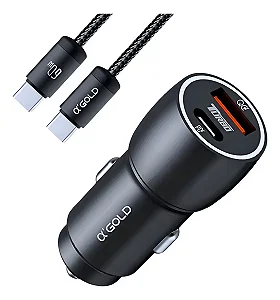Carregador Veicular Agold Pro 60W 9.1A Cj13-3 (Com Cabo Tipo C)