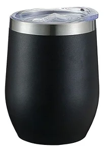 Copo Termico 360Ml (Cuia) Sem Logo Com Tampa - Preto