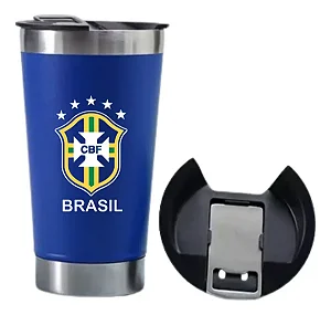 Copo Termico Brasil 473Ml - Azul Cbf