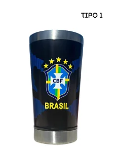 Copo Termico Brasil 473Ml - Preto Camisa Torcedor