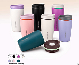 Copo Termico Premium 350Ml Com Trava De Vedacao - Excelling (Ex-515)