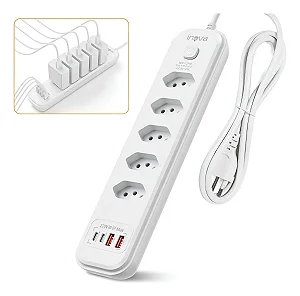 Extensao Filtro De Linha 5 Tomadas 2 Usb 2 Tipo C Soc-12988 - Inova