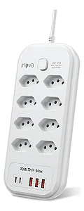 Extensao Filtro De Linha 8 Tomadas 3 Usb 2 Tipo C Soc-12990 - Inova