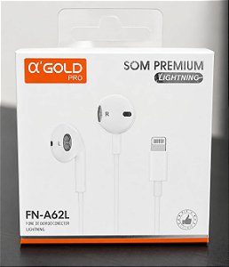 Fone De Ouvido Com Fio P/ Iphone Agold Fn-A62l (Nao Precisa Bluetooth)