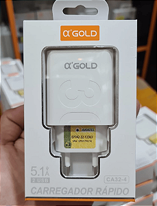 Fonte Carregador 5.1A 30W 02Usb Ca32-4 - Agold (Sem Cabo)