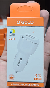Fonte Carregador Veicular 3.1A 02Usb Cj11 - Agold (Sem Cabo)