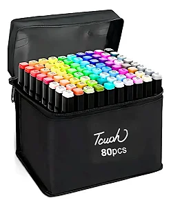 Kit Canetas De Colorir Ponta Dupla - 80 Cores