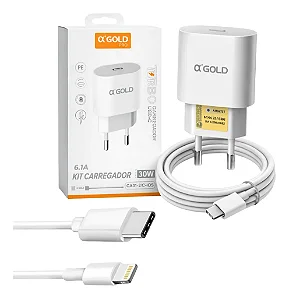 Kit Carregador Iphone P/ Tipo C Agold 30W 6.1A Ca31-2/C-Ios
