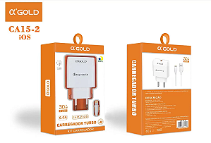 Kit Carregador Iphone Usb 6.1A 30W - Agold Pro - Ca15-2