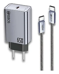 Kit Carregador Tipo C P/ Iphone Hrebos Premium 65W Crg-229Ci