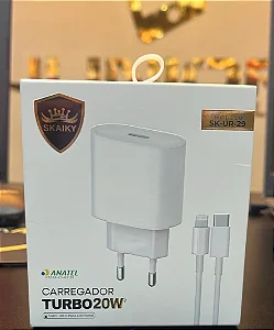 Kit Carregador Tipo C P/ Iphone Turbo 20W 1M Ur-29 - Skaiky (Homologada Anatel)