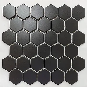 Pastilha Atlas Hexagonal Preto 5 x 5 caixa 1,09 m²