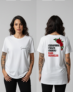 Camiseta Champanhe Rosa Vermelha