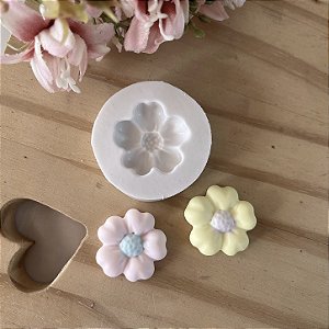 Molde de Silicone Flor de 5 Pétalas de Coração 025 P