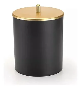 Lixeira Preta Dourado Fosco com Tampa 5L – Para Pia, Chão, Banheiro ou Cozinha Luxo Arthi